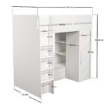 Aspen Ribbed High Sleeper with Storage & Wardrobe - Image 5