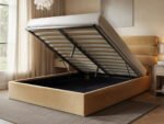 Atlas Ottoman Bed Sand Velvet - Image 3