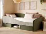 Aubrey Velvet Storage Low Sleeper Bed with Cord