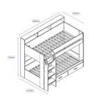Aviary Bunk Bed with Storage Drawers & Shelves White - Image 2