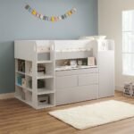 Bailey Kids Cabin Bed with Desk & Storage White & Grey - Image 3