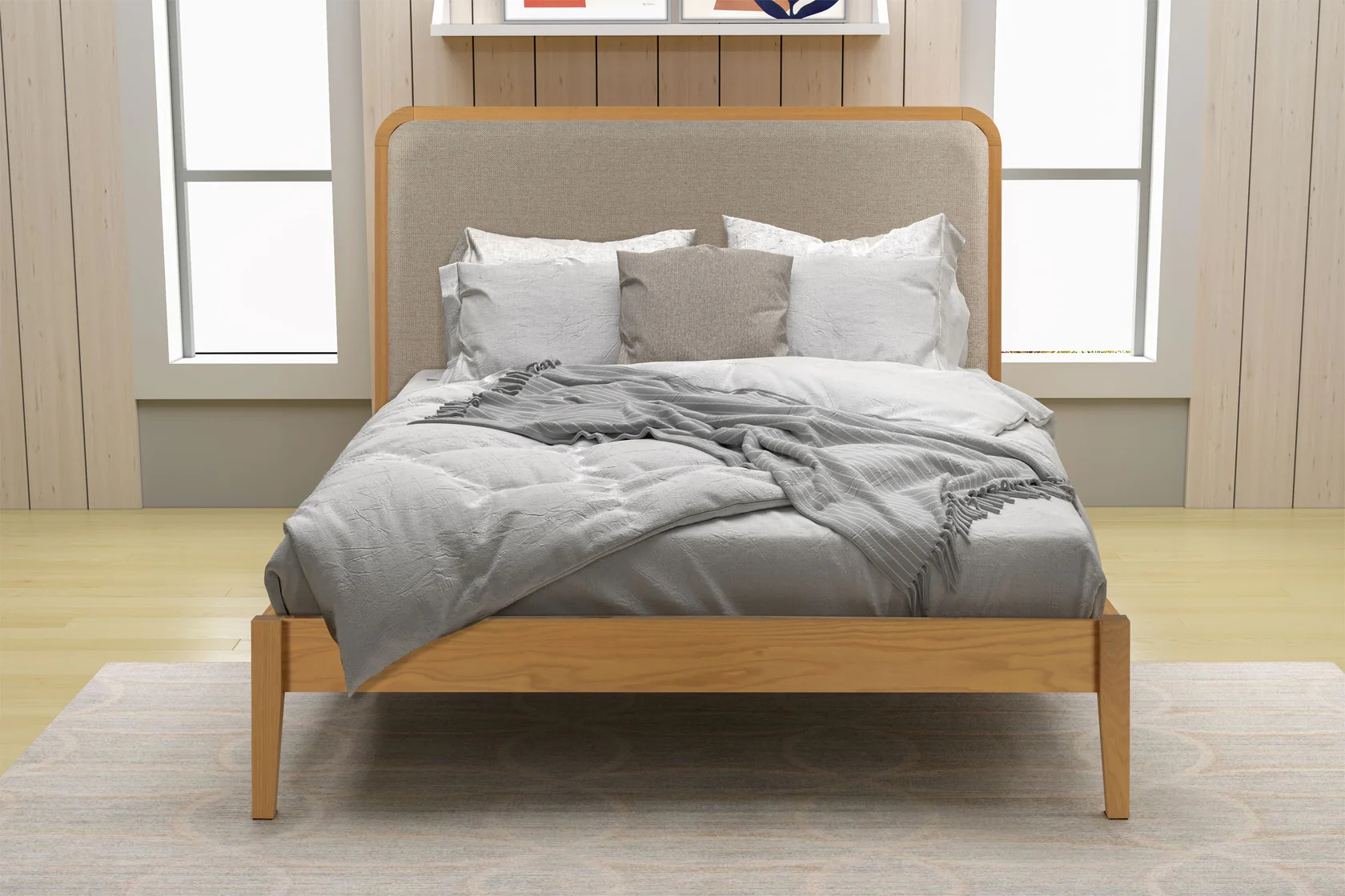 brynford_solid_oak_bed_frame_7_.jpg Brynford solid Oak bed frame - Image 1