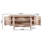 Valencia Cane & Mango Wood 4 Doors Sideboard - Image 4