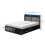 Callan Metal Bed with Storage & LED Black  - Image 12