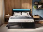 Callan Metal Bed with Storage & LED Black  - Image 2