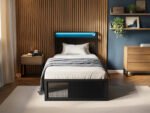 Callan Metal Bed with Storage & LED Black  - Image 5