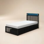 Callan Metal Bed with Storage & LED Black  - Image 8
