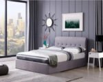 Flintshire Furniture Carmel Fabric Ottoman in Grey Bed