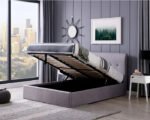 Flintshire Furniture Carmel Fabric Ottoman in Grey Bed - Image 4