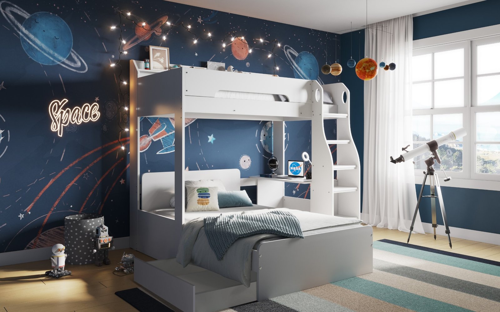 cosmic-l-triple-bunk-1 Cosmic L Shaped Triple Bunk Bed