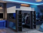 Dante Twin Gaming High Sleeper with Desk & Wardrobe