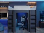 Dante Twin Gaming High Sleeper with Desk & Wardrobe - Image 3