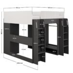 Dante Twin Gaming High Sleeper with Desk & Wardrobe - Image 8