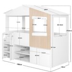 Dreamland House Bed with Storage White & Oak - Image 2
