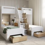 Eddie Staircase Triple Bunk Bed with Storage