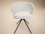 Eira Cream Swivel Dining Chair Set of 2 - Image 4