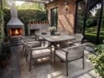 Eliza Outdoor Dining Table with 4 Chairs Set Grey & Dark Brown