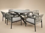 Eliza Outdoor Dining Table with 4 Chairs Set Grey & Dark Brown - Image 10