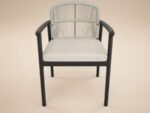 Eliza Outdoor Dining Table with 4 Chairs Set Grey & Dark Brown - Image 12
