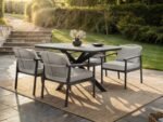 Eliza Outdoor Dining Table with 4 Chairs Set Grey & Dark Brown - Image 2