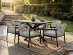 Eliza Outdoor Dining Table with 4 Chairs Set Grey & Dark Brown - Image 4