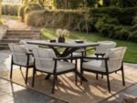 Eliza Outdoor Dining Table with 4 Chairs Set Grey & Dark Brown - Image 5