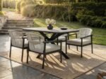 Eliza Outdoor Dining Table with 4 Chairs Set Grey & Dark Brown - Image 6