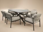 Eliza Outdoor Dining Table with 4 Chairs Set Grey & Dark Brown - Image 7