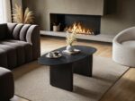 Emil Glass Oval Coffee Table Black