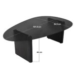 Emil Glass Oval Coffee Table Black - Image 2