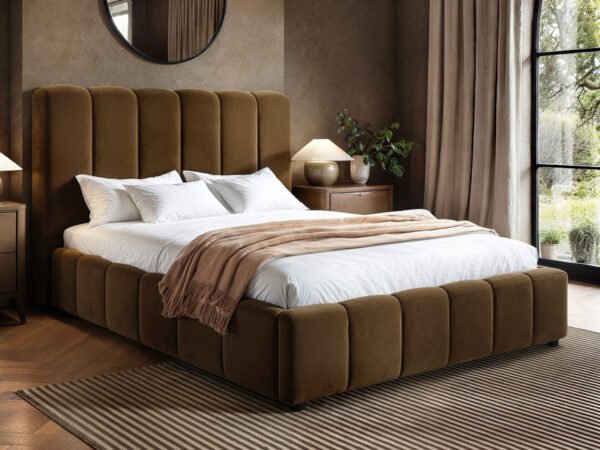 Emilie Ribbed Ottoman Bed Velvet