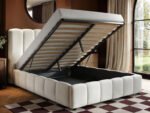 Emilie Ribbed Single Ottoman Bed Velvet - Image 8