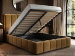 Emilie Ribbed Single Ottoman Bed Velvet - Image 9