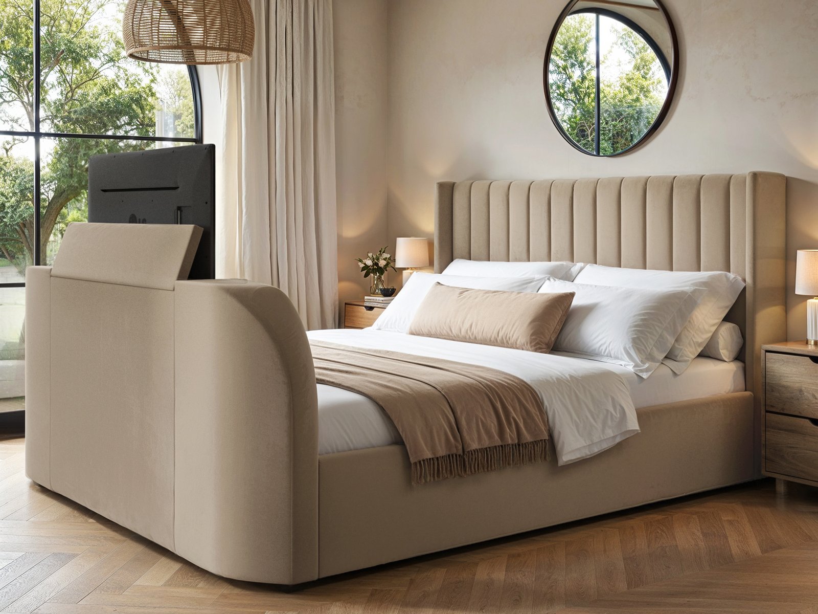 fallon-tv-full-1 Fallon TV Side Lift Ottoman Bed Velvet