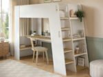 Fern Staircase High Sleeper White & Oak
