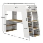 Fern Staircase High Sleeper White & Oak - Image 2