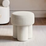 Ferro High Pouffe Beige Fleece