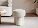 Ferro High Pouffe Beige Fleece - Image 2