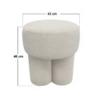 Ferro High Pouffe Beige Fleece - Image 3