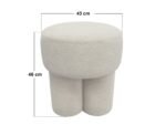 Ferro High Pouffe Beige Fleece - Image 5