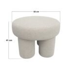 Ferro Low Pouffe Beige Fleece - Image 3