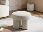 Ferro Low Pouffe Beige Fleece - Image 4
