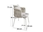 Florence Round Garden Stone Dining Table with 4 Louisa Chairs Beige - Image 2