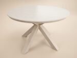 Florence Round Garden Stone Dining Table with 4 Louisa Chairs Beige - Image 5