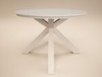Florence Round Garden Stone Dining Table with 4 Louisa Chairs Beige - Image 6