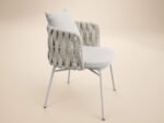 Florence Round Garden Stone Dining Table with 4 Louisa Chairs Beige - Image 7