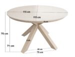 Florence Round Garden Stone Dining Table with 4 Louisa Chairs Beige - Image 9
