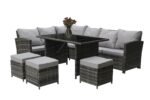 Artisan Garden Corner Sofa Set With 3 Stools+ Glass top Table - Image 3