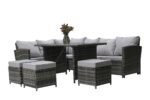 Artisan Garden Corner Sofa Set With 3 Stools+ Glass top Table - Image 4