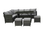Artisan Garden Corner Sofa Set With 3 Stools+ Glass top Table - Image 5